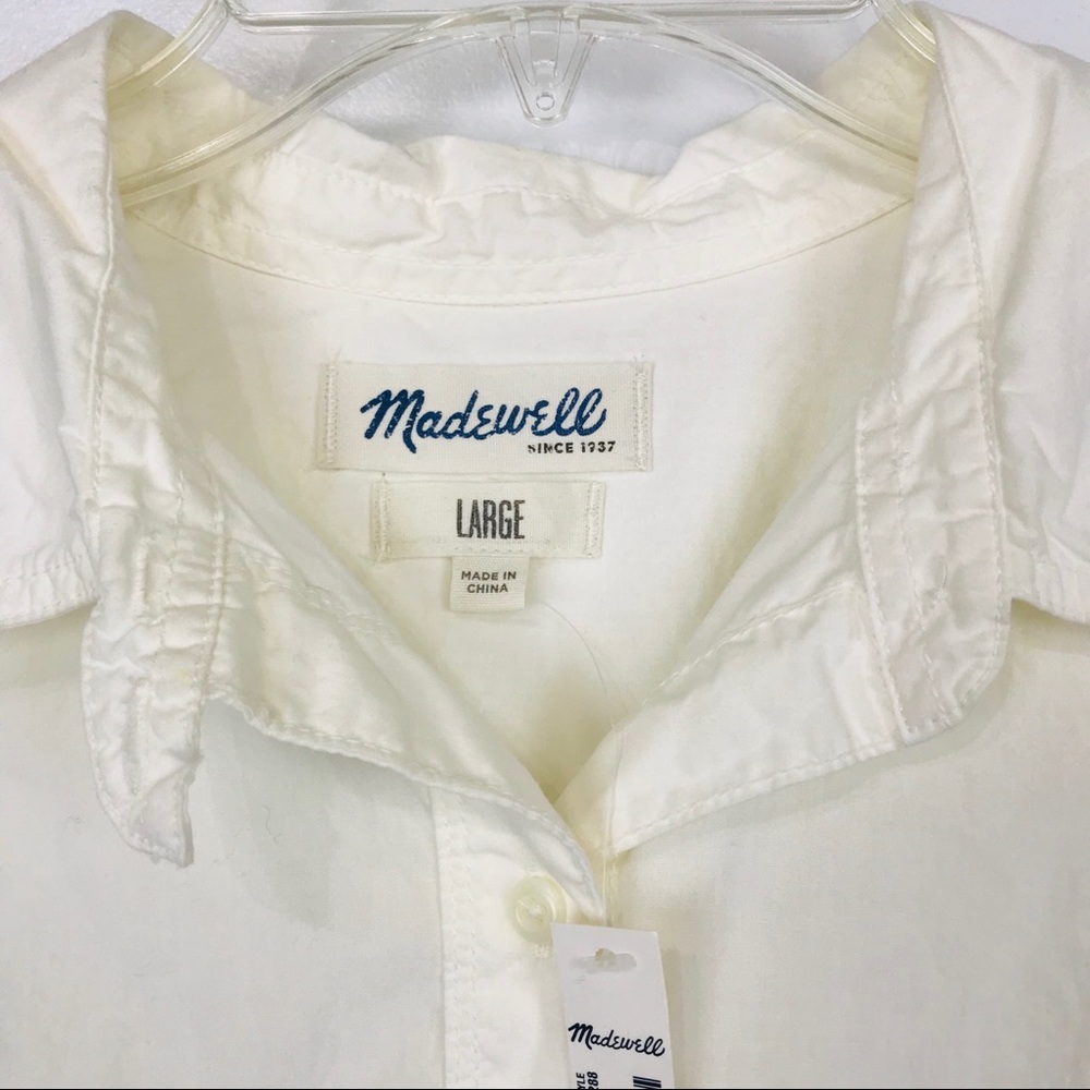 Madwell Button Down Shirt Size Large Ivory   183 - Picture 3 of 7